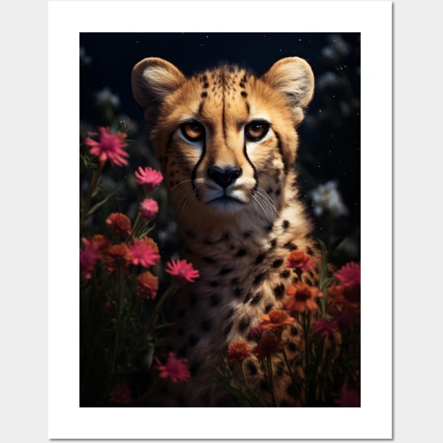 Cheetah Floral Wall Art by Durro